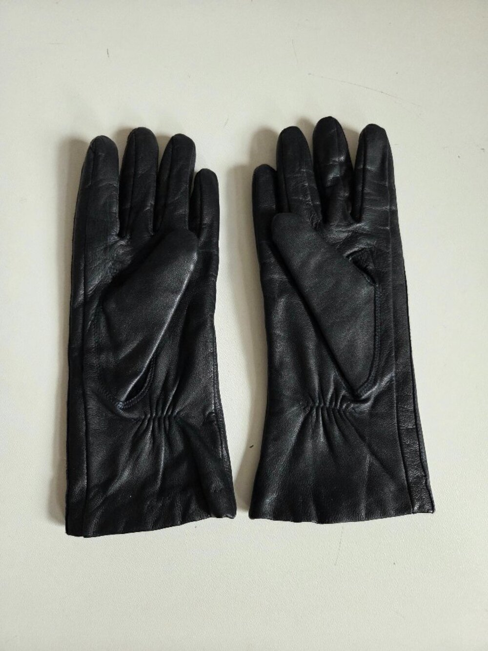 Dark Navy Leather Gloves